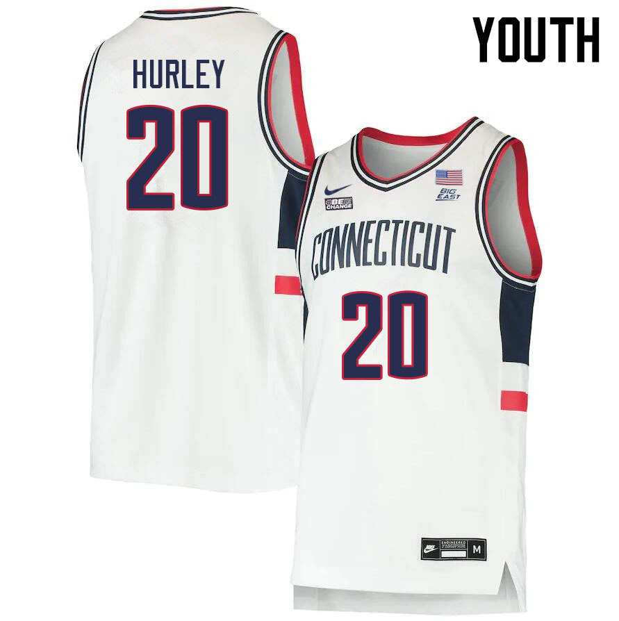 Youth #20 Andrew Hurley Uconn Huskies College 2022-23 Basketball Stitched Jerseys Sale-White